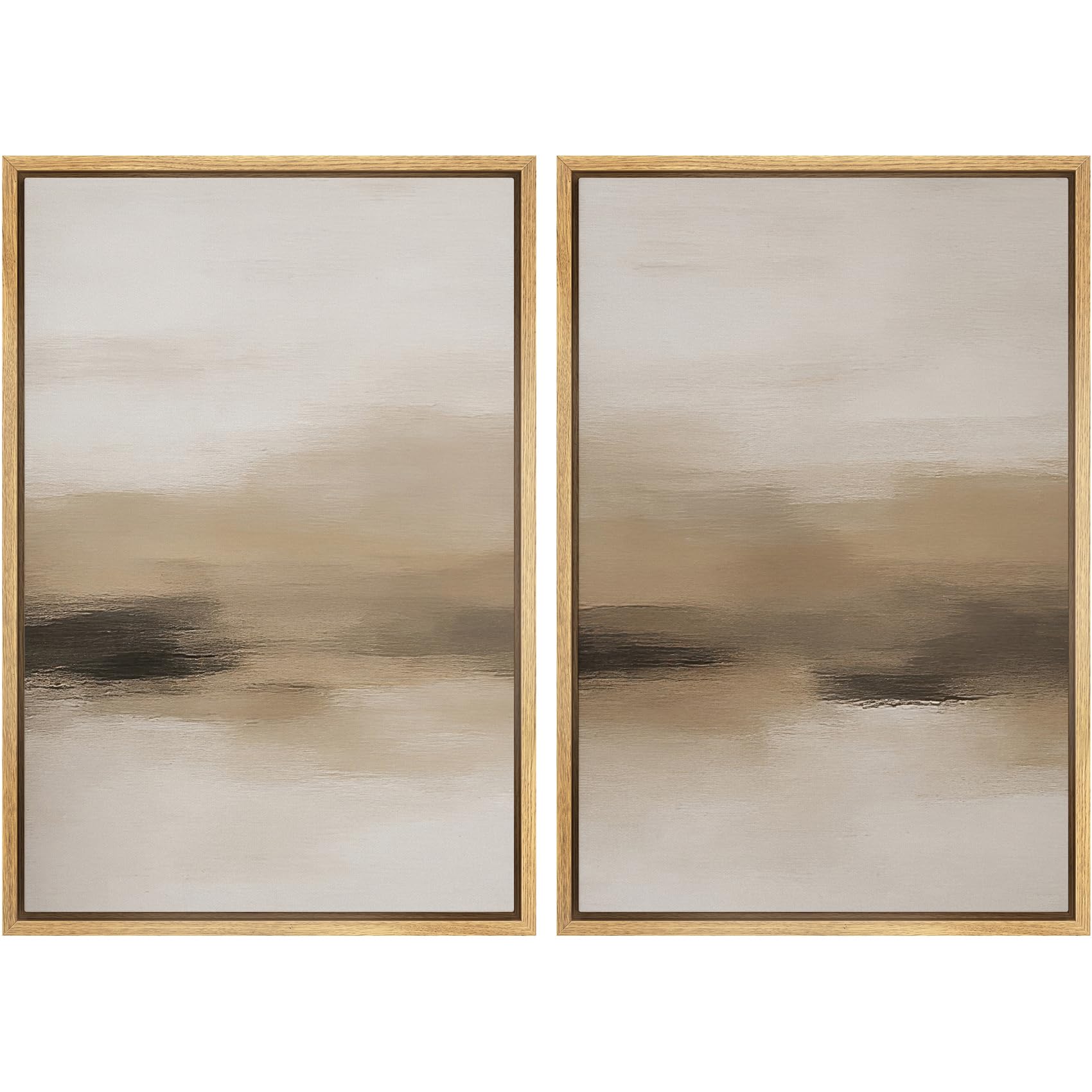 MUDECOR Framed Canvas Print Wall Art Monochromatic Gradient Abstract Minimalist Gray Illustrations Modern Art Decorative Bohemian Colorful Chic for Living Room, Bedroom, Office - 16"x24"x2 Black — view 98