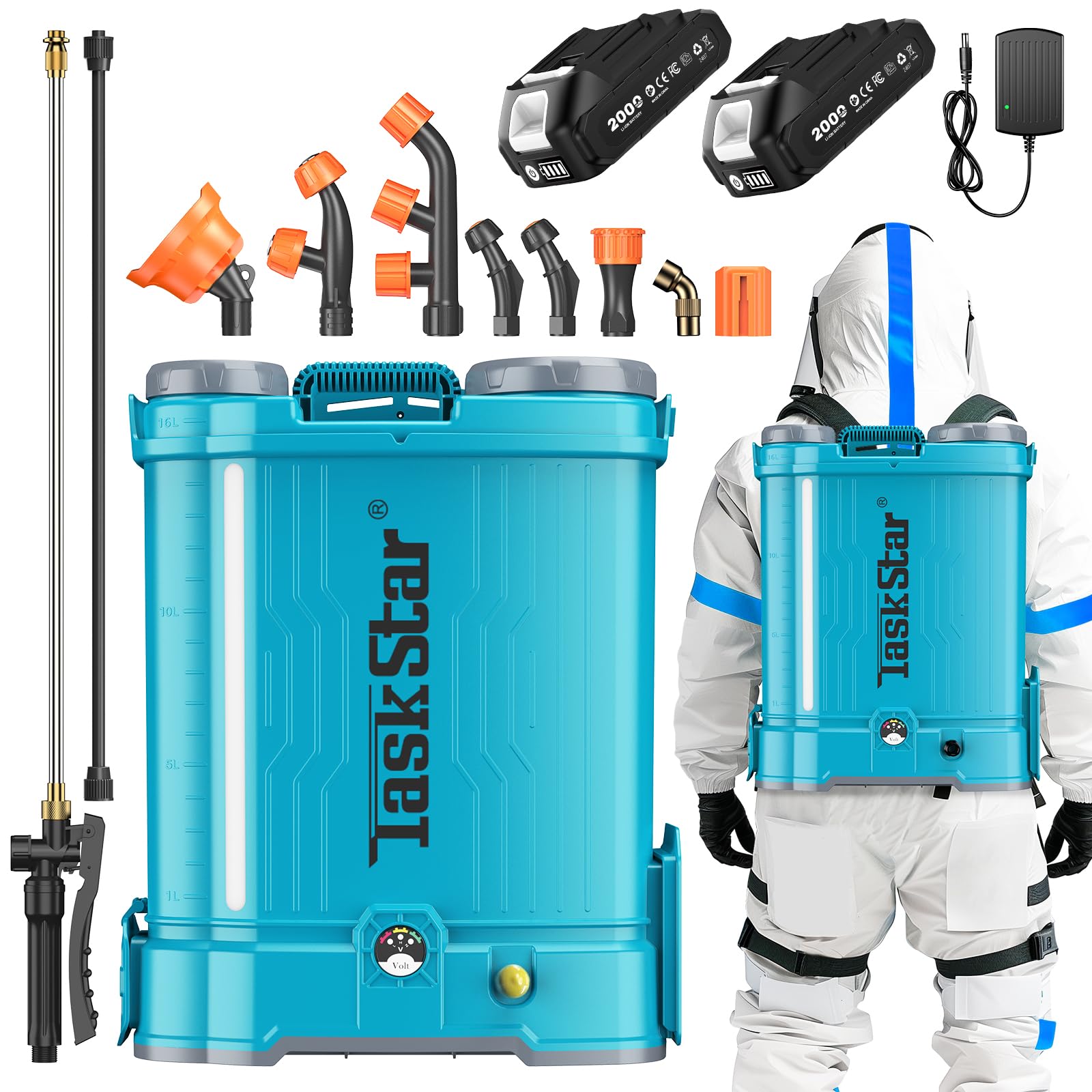 Amazon.co.jp: TaskStar 電動噴霧器 充電式 16L 背負 小型 2個