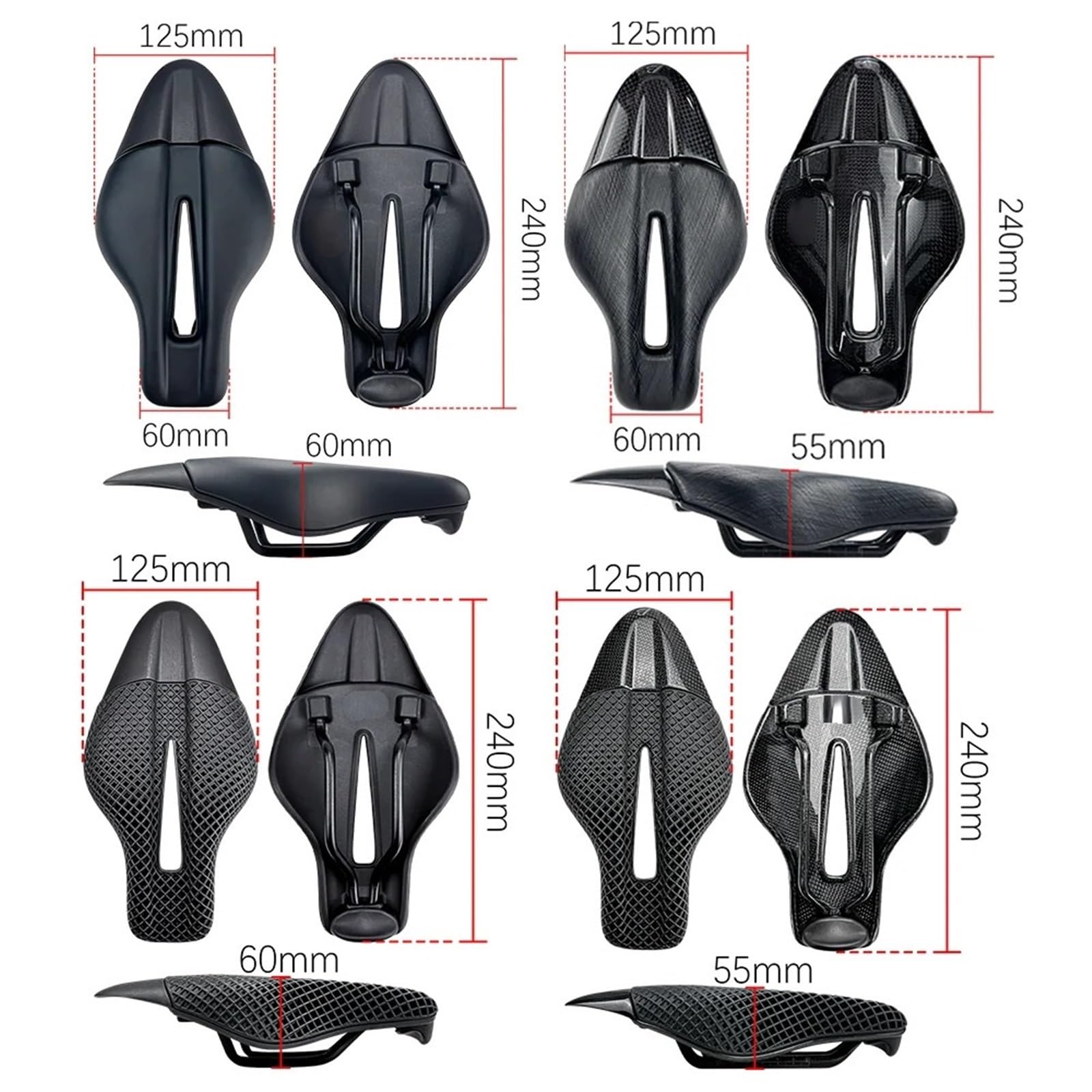 Siodełko rowerowe z nadrukiem 3D, krótki nosek, do roweru górskiego, szosowego, roweru wyścigowego, roweru triathlonowego i stałego roweru zębatkowego.