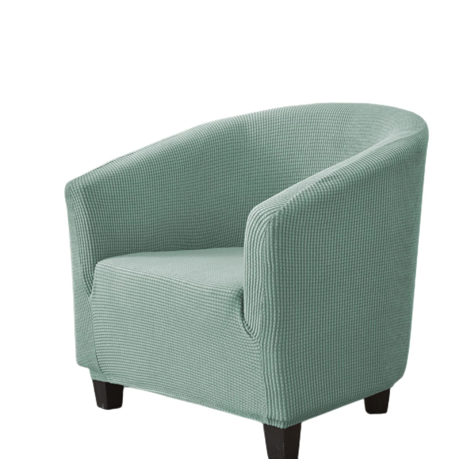 YOPOIY Stretch Tub Chair Slipover Jacquard Washable Club Chair Slipcover Soft Polyester Round Barrel Chair Covers for Living Room Bar Counter Hotel -Mint Green-One piece (without cushion cover)