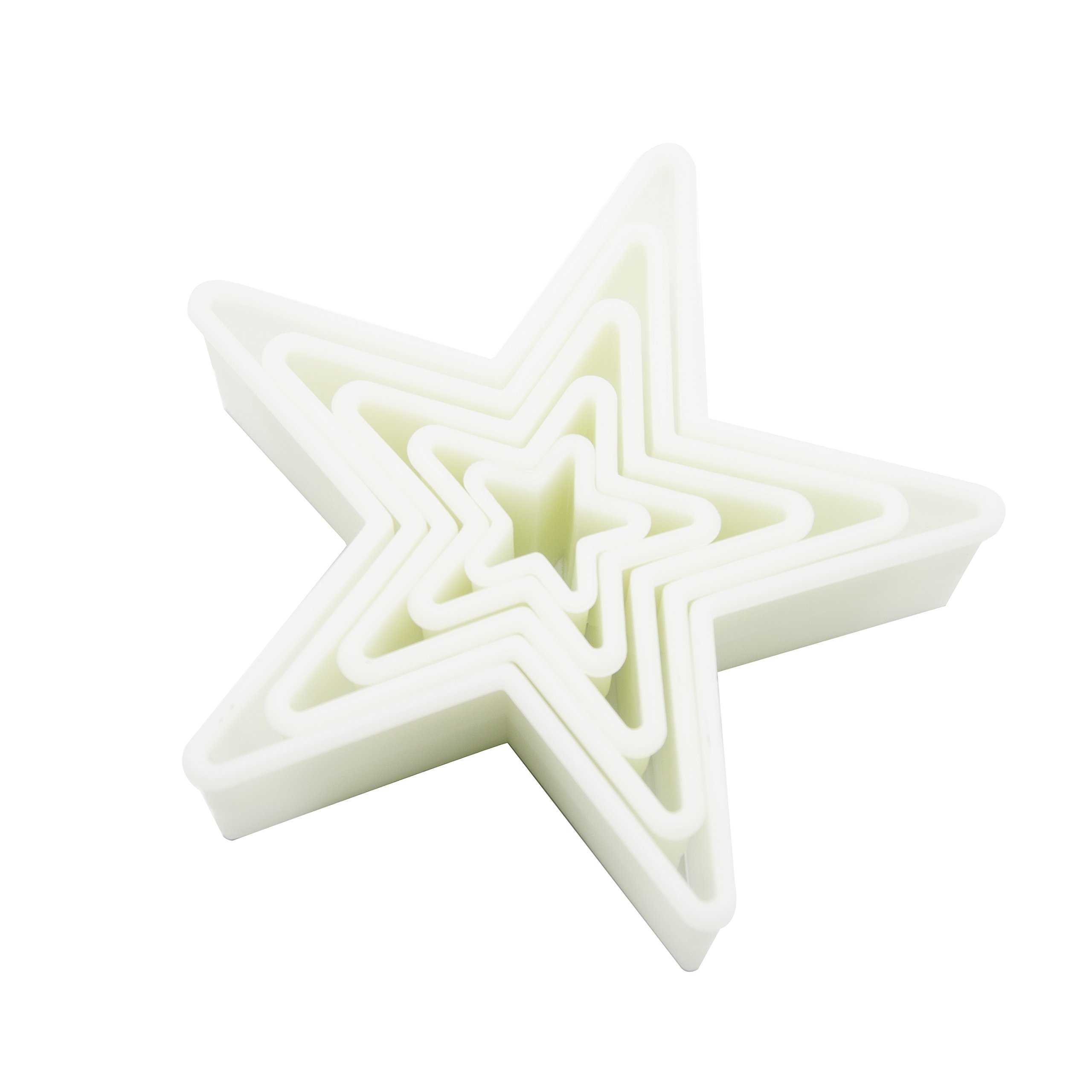 SET 5 CORTADORES DE ESTRELLA PARA FONDANT Y GALLETAS, MATERIALES PARA MANUALIDADES EN MASA