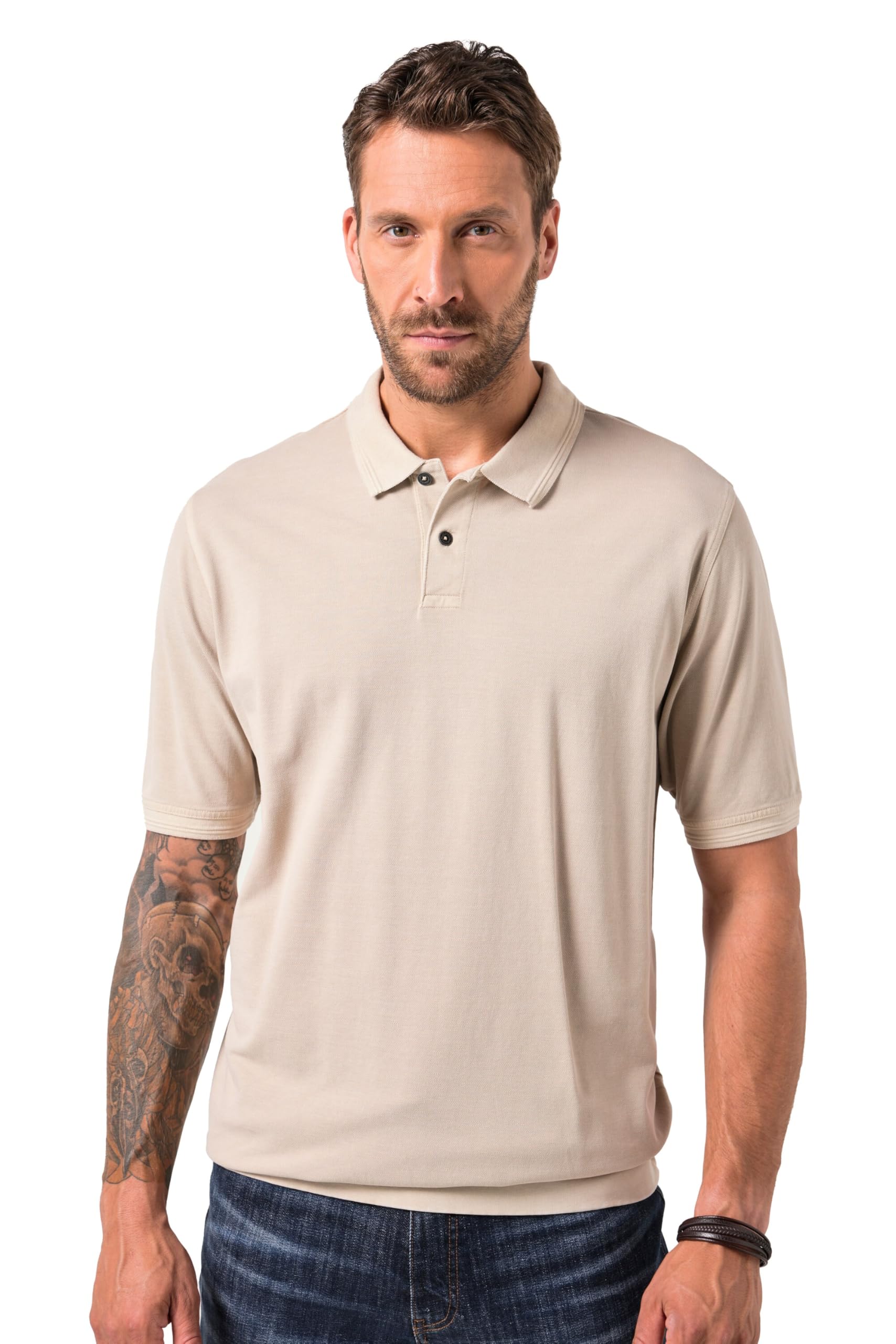 JP 1880 Herren große Größen Übergrößen Menswear L-8XL Poloshirt, Bauchfit, Halbarm, Piqué, Vintage Look 841671