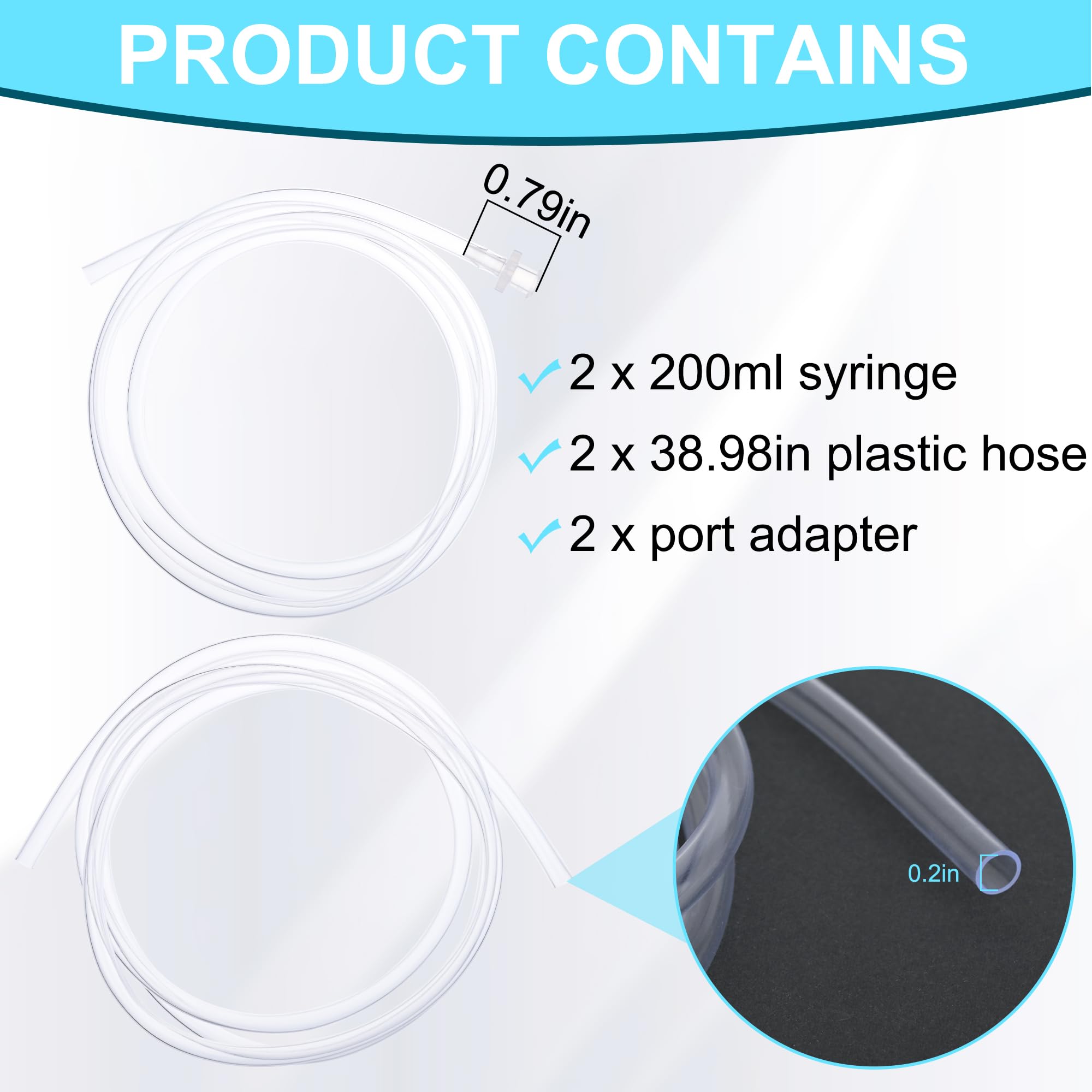 200ml Luer Lock Syringe with 39" Tube and Luer Connections, 2 Pack — Amazon image 3
