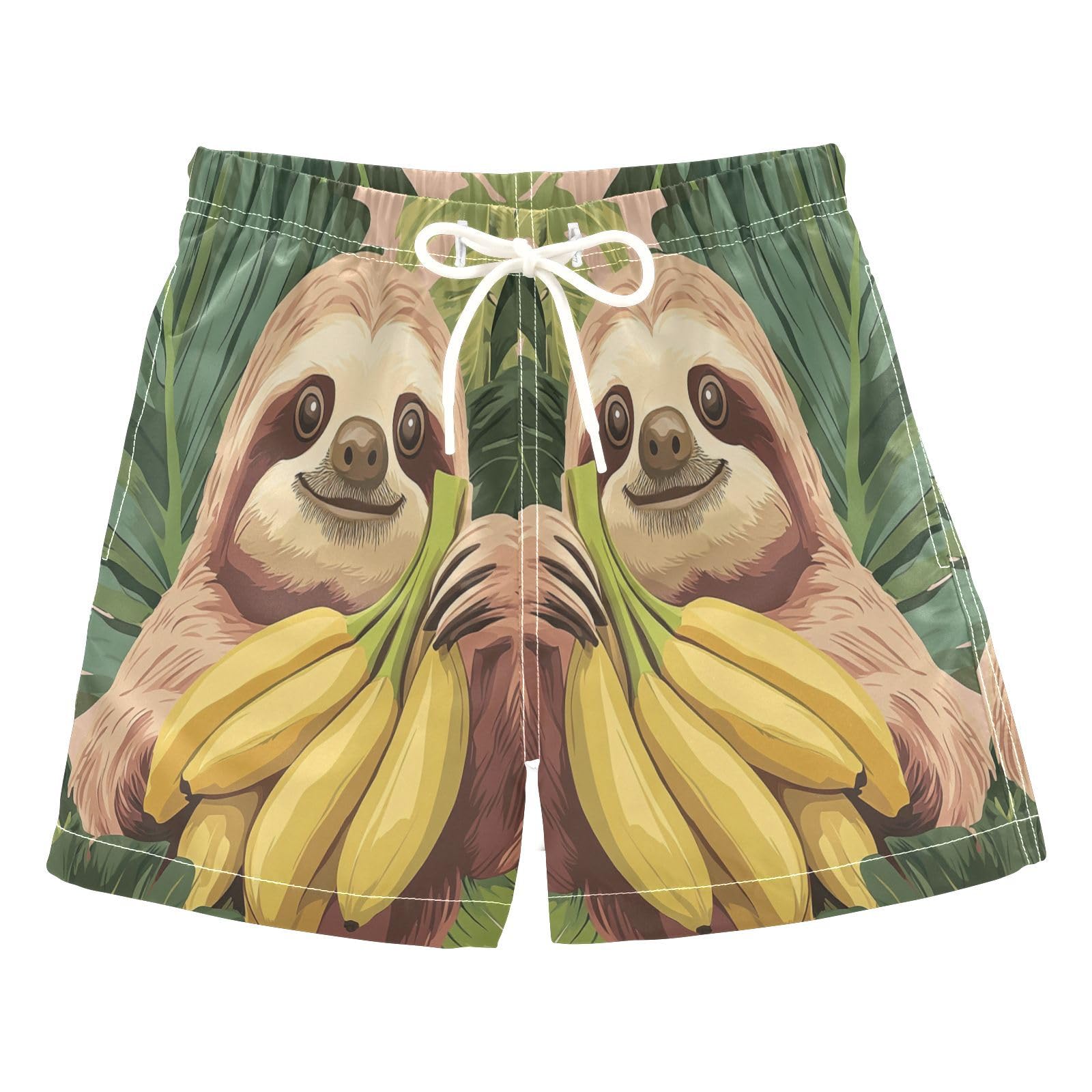 Jucciaco Boys Swim Trunk Koala Banana Monstera Beach Board Shorts Teen Swimwear Multicolor