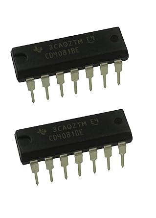 INVENTO 2Pcs CD4081BE 4081 AND Gate, CD4081, 2 Input, 6.8 mA, 3 V to 18 V, DIP-14
