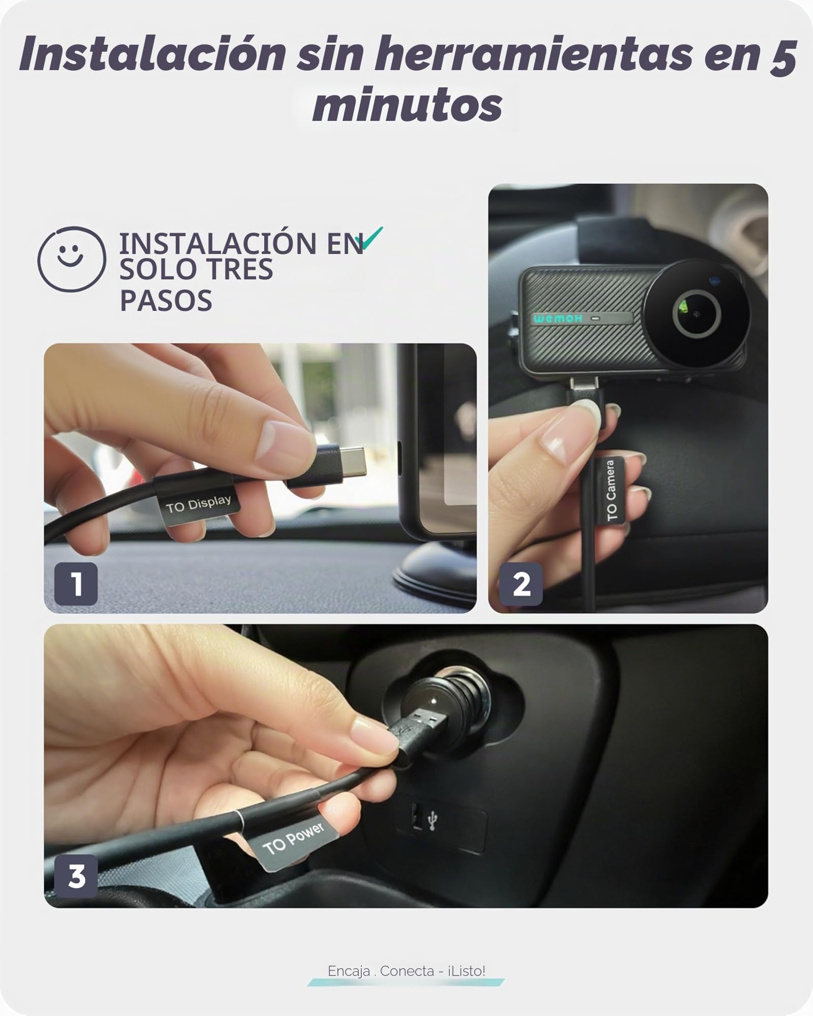 Cámara Magnética Dual para Coche de Bebé para Dos Niños, Pantalla IPS 1080P con Soporte Magnético, 3 Modos (Zoom/Espejo/División), Visión Nocturna Automática, Cámara de Coche Alimentada por USB
