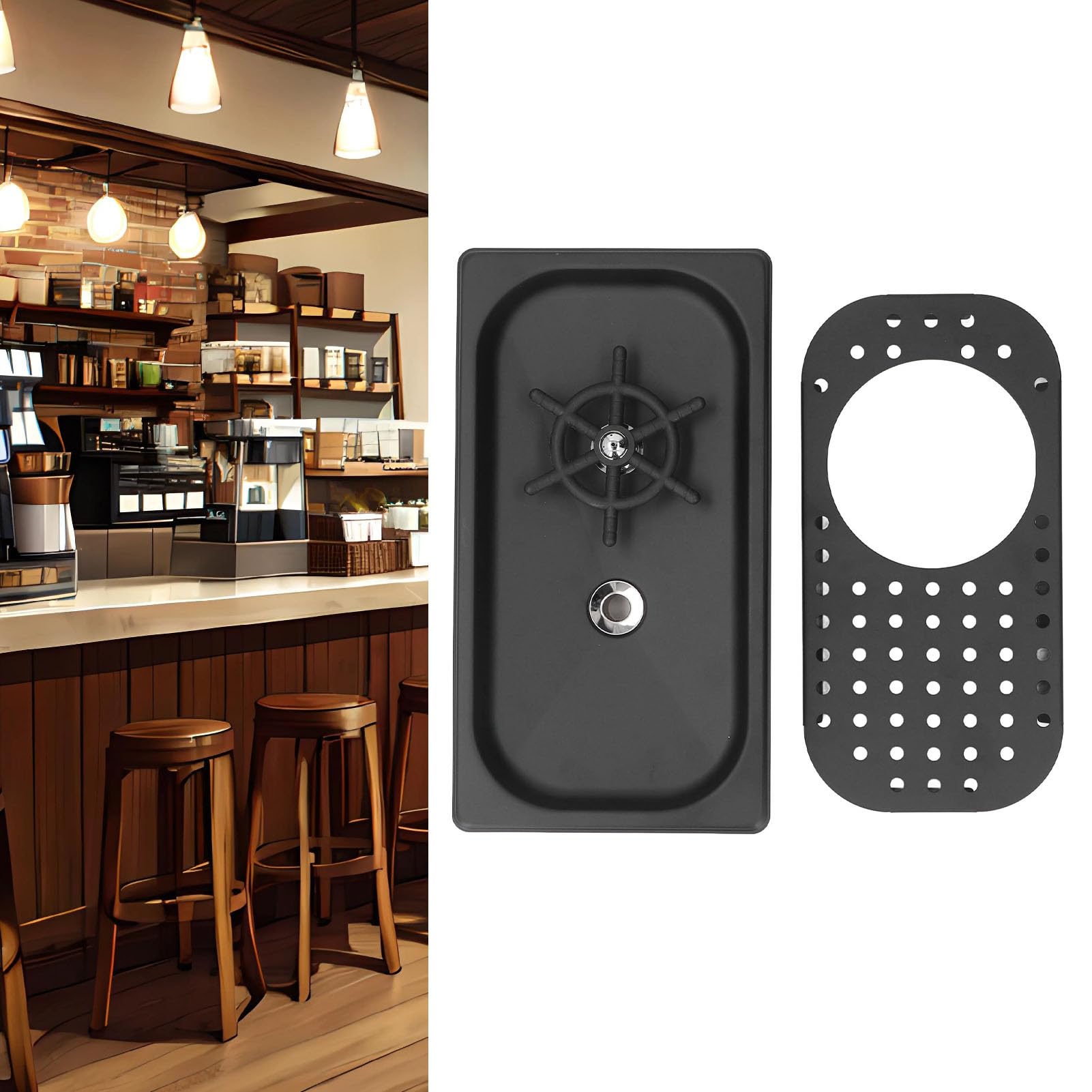 Lavabicchieri Automatico, lavabicchieri con Coperchio a Rete, lavabicchieri Automatico ad Alta Pressione Multiuso in Acciaio Inossidabile, lavabicchieri per Cucina, Bar, caffetteria