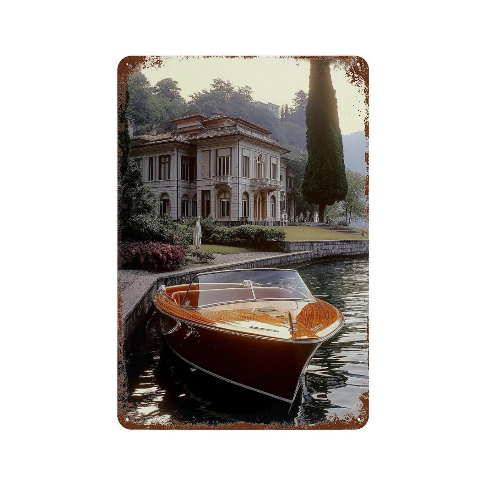xiaoxiaoshen Boat Poster, Photography Prints1 Wall Decor Art Metal Tin Poster Modern Home Decor Art Home Bar Shop Decorations Vintage Sign 30x20cm