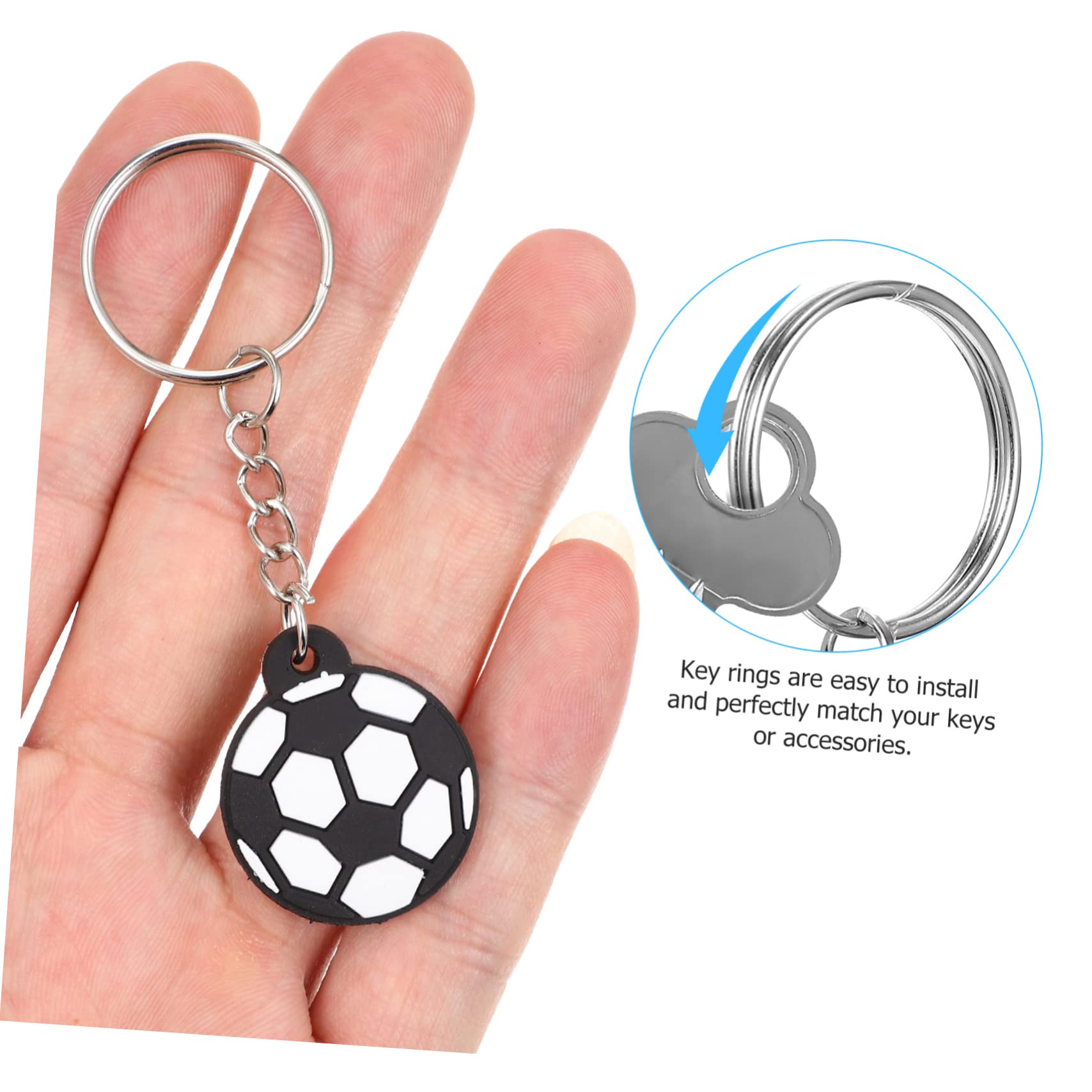 Abaodam 5 Sätze Teiliges Fußball Schlüsselanhänger Mit Pvc Soft Schlüsselringen Kreative Fußball Anhänger Für Rucksäcke Taschen Und Partygeschenke Leichte Sport Deko Für 24 Stück * 5