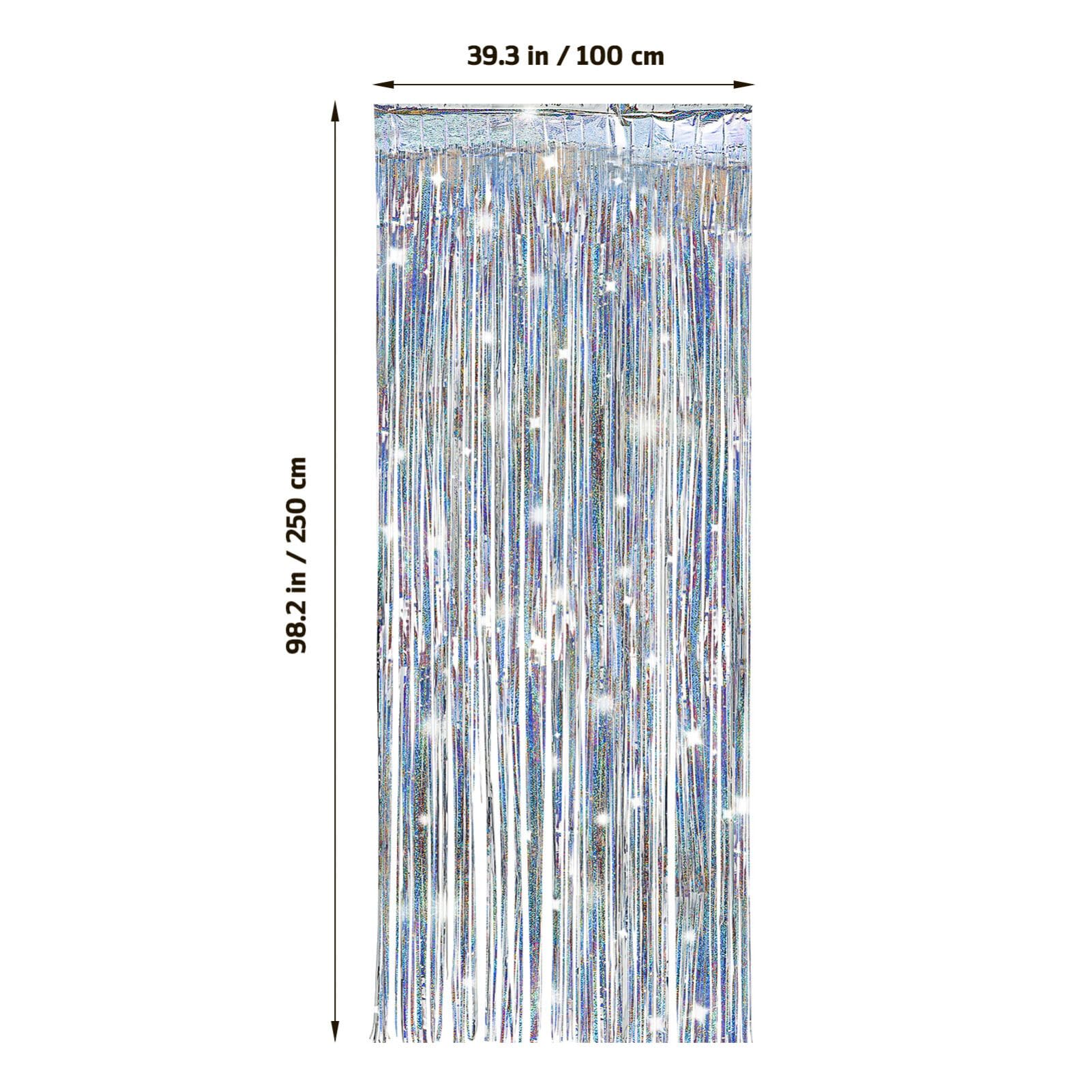 Cabilock Silber Lametta Vorhang 98X39 Zoll Glitzer Fransen Party Hintergrund Vorhang Für Geburtstag Hochzeit Feierlichkeiten Deko Streamer Kulisse