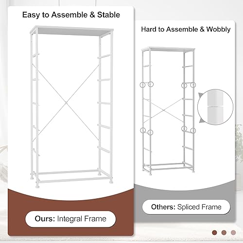 Miniatura 3 de Crestlive Products Cómoda para dormitorio con 6 cajones, cajonera alta, cómodas blancas muebles de dormitorio, unidad organizadora de almacenamiento