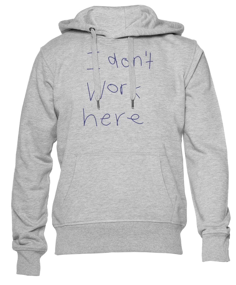 Nie Pracuję Tutaj Unisex Szara Bluza Z Kapturem Dla Mężczyzn I Kobiet Unisex Grey Sweatshirt Crewneck