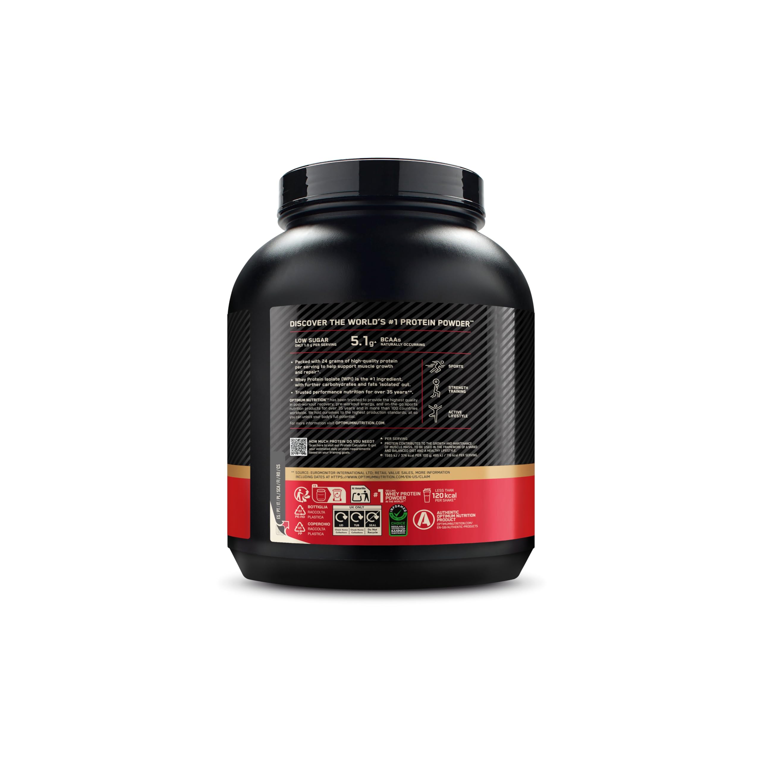 Optimum Nutrition Gold Standard 100% Whey, Proteinpulver, Geschmack Double Rich Chocolate, 2.26kg, 73 Portionen, Verpackung Kann Variieren
