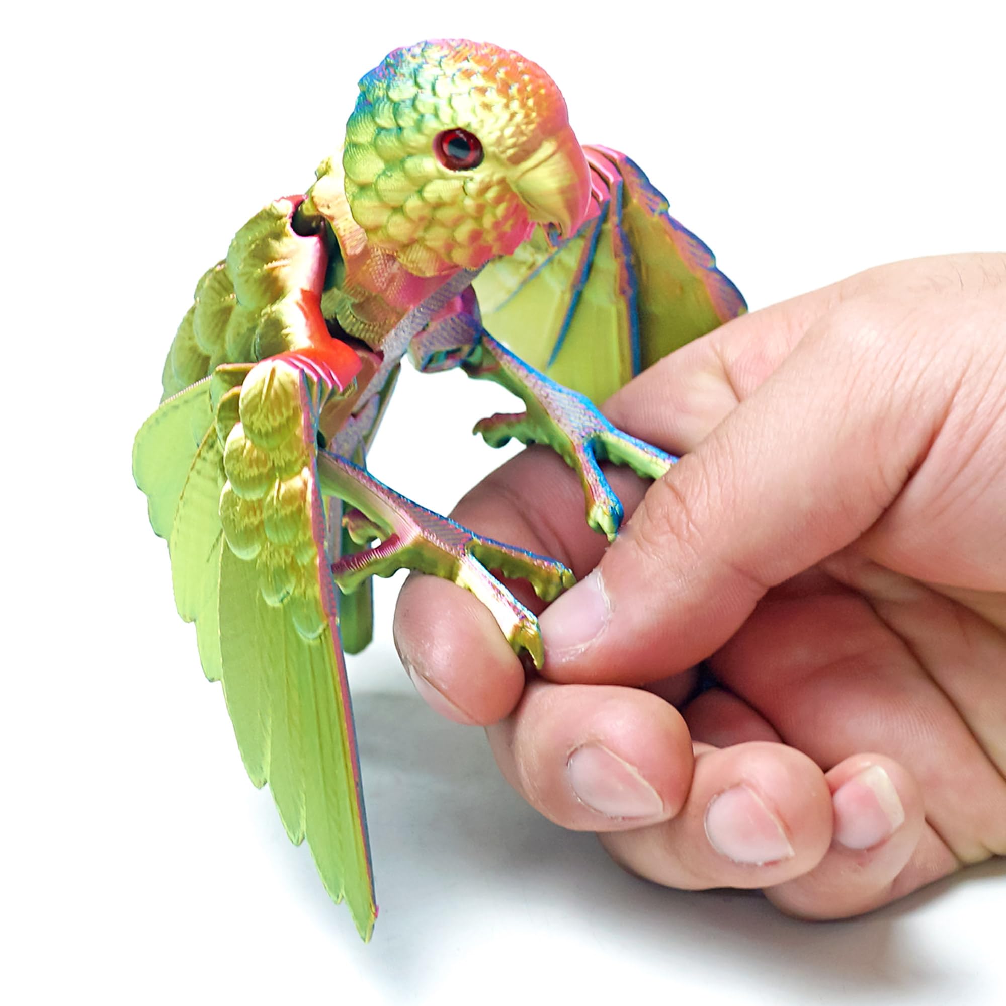 3D Printed Parrot Fidget Toys,Bird with Flexible Wing,Threedee Printing Animals Stuff,Home Office Decor Skeleton Dragon,Festival Gifts Action Figures,3-D Prints Little Pets (Colorful6)