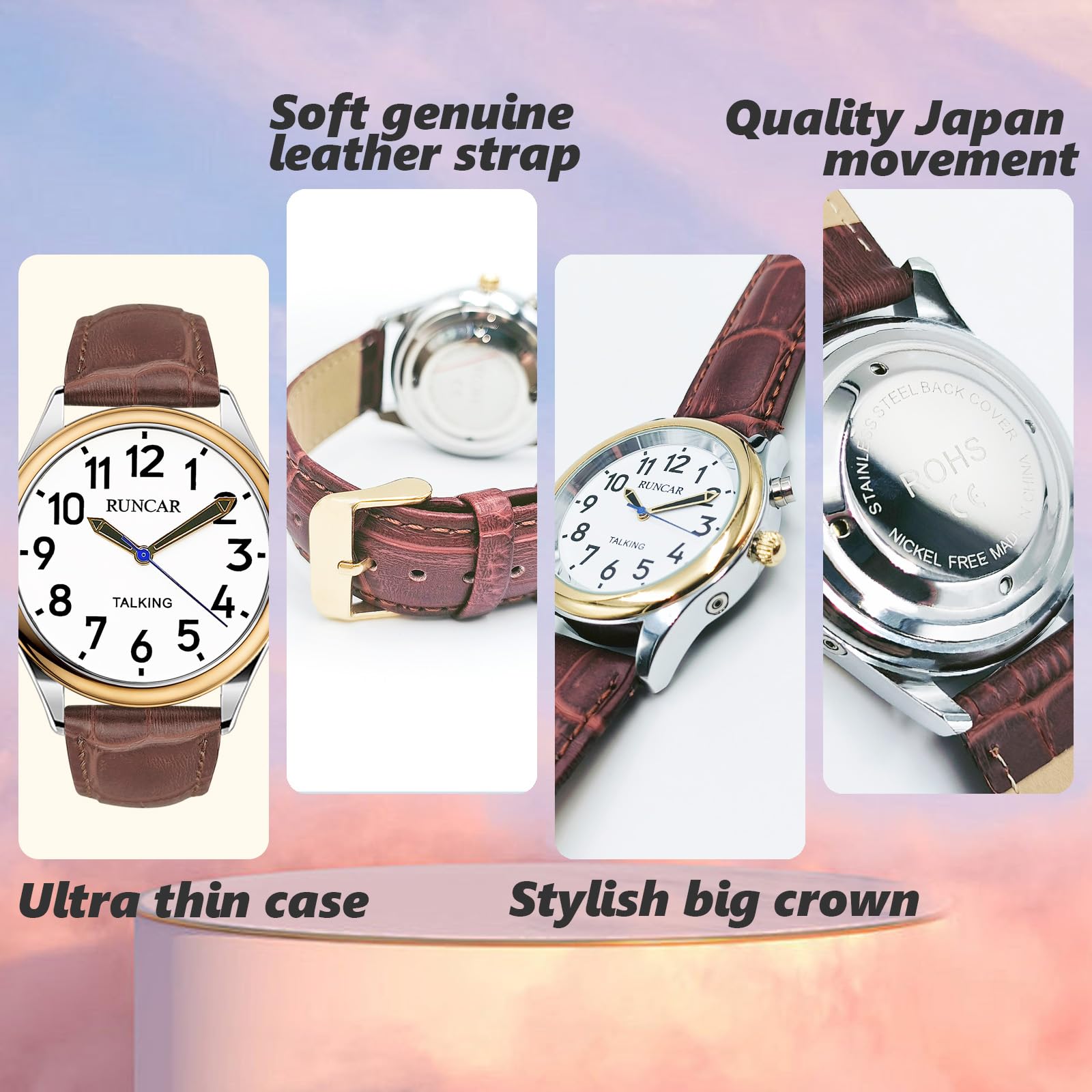 Reloj parlante en inglés americano que habla con hora clara y fuerte, fecha y hora de alarma, reloj parlante grande y claro para hombres mayores, personas con discapacidad visual o ciegas
