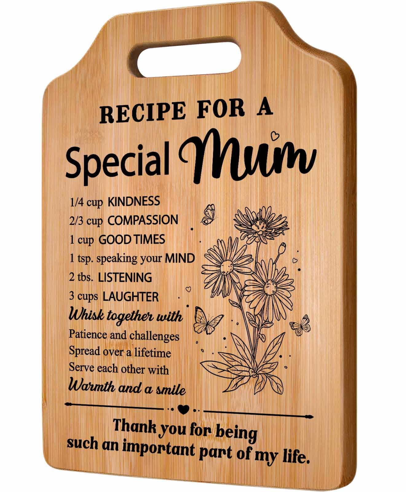 Mum Birthday Gifts from Daughter, Gifts for Mum - Handmade Chopping Board