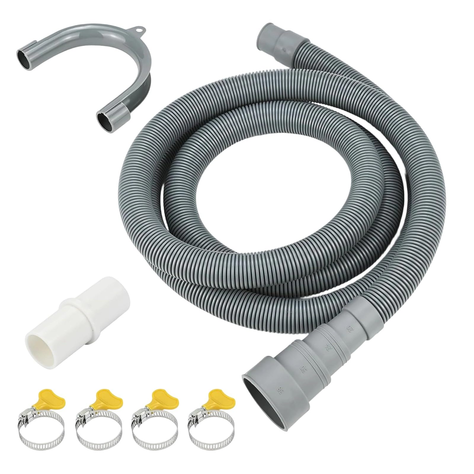Laikoutd Multicolor New Flexible Washing Machine Drain Hose Corrugated Thick Washing Machine Tube Grey Draining Multipurpose Appliance Drain Extension