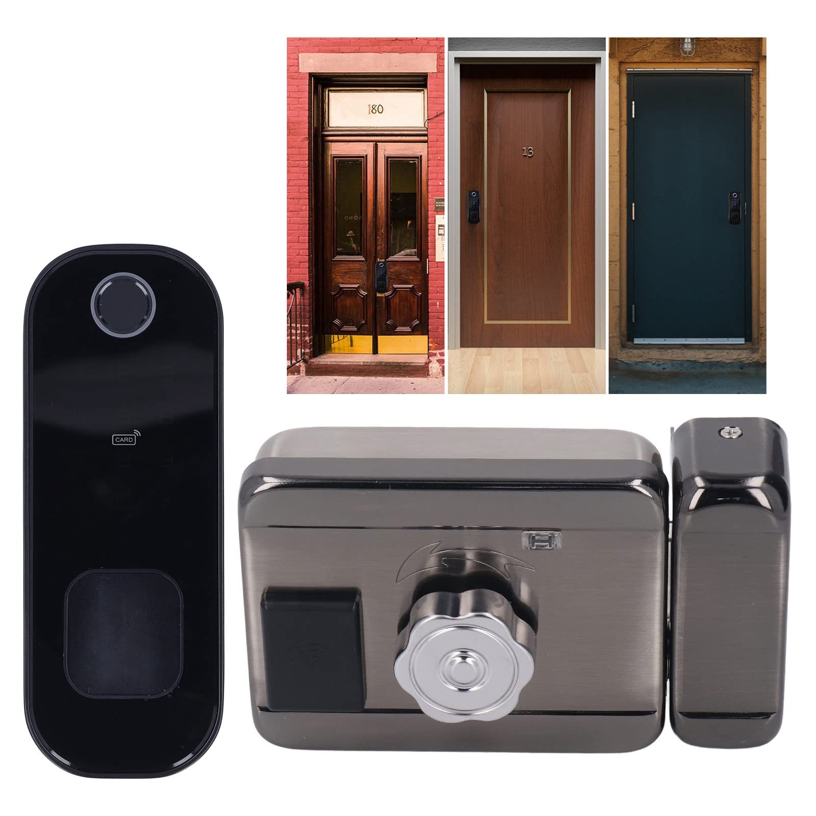 Serrure de Porte Intelligente Wifi électronique Télécommande Numérique Carte D' Digitales Mot de Passe Clavier électronique Pêne Dormant Ensembles de Poignée de Serrure de Porte Avant