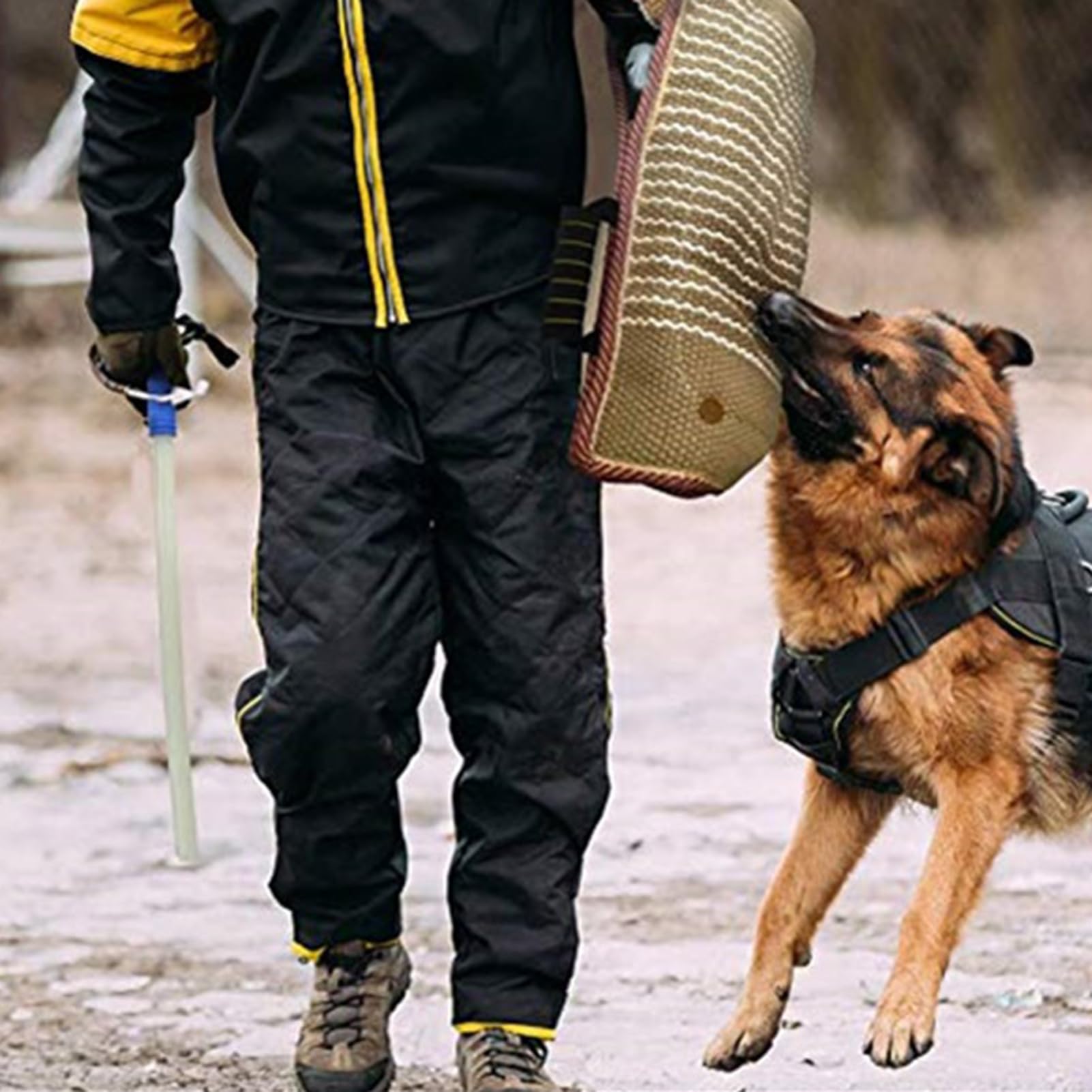 Manga mordida para perro, equipo de entrenamiento para mordeduras de cachorros, juguete de protección de brazos con yute fuerte, organizador de agarre seguro con mango cómodo, suministros para jardín