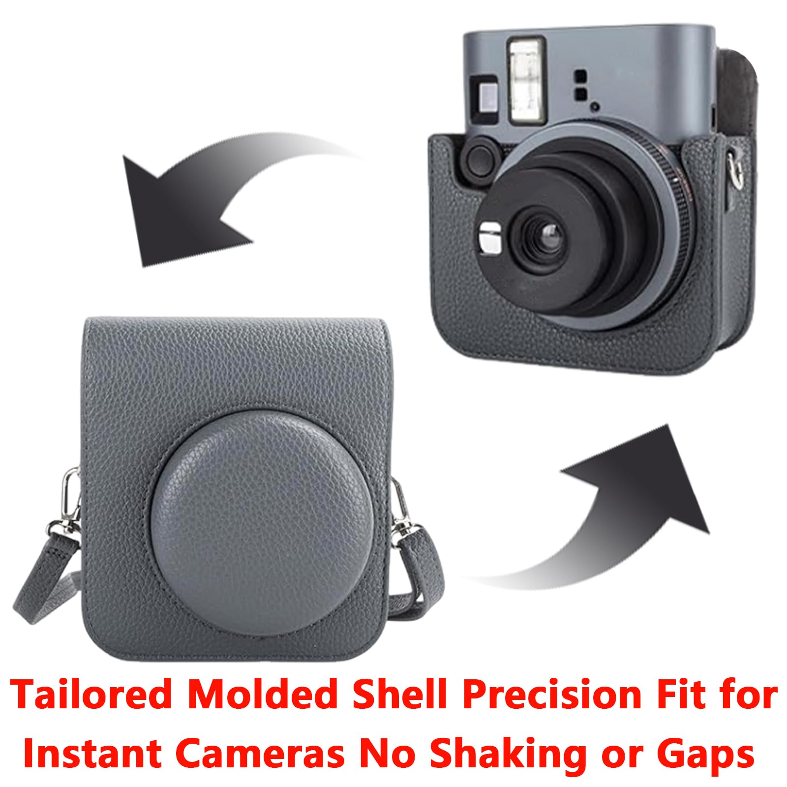 Custodia protettiva per fotocamera compatibile con Fujifilm Instax Mini 41, accessori istantanei personalizzati con 5 cornici magnetiche per foto, borsa in pelle PU con tracolla regolabile