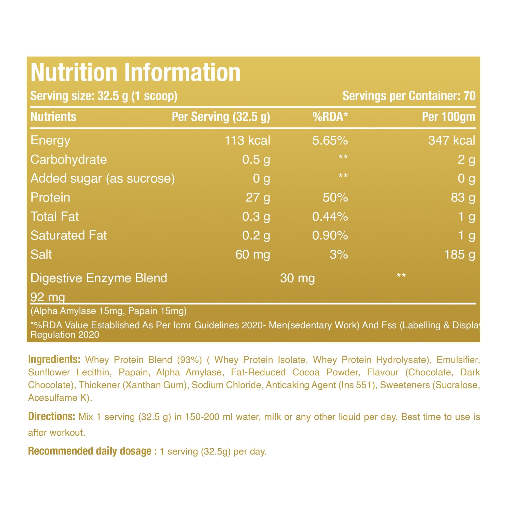 One Science Nutrition ISO Gold Whey Protein Isolate | 27g Protein, 5.3g L-Glutamine, 6.4g BCAA | Fast Absorption & Lean Muscle Support - 70 Servings (5lbs, Alphonso Mango) — Amazon image 4