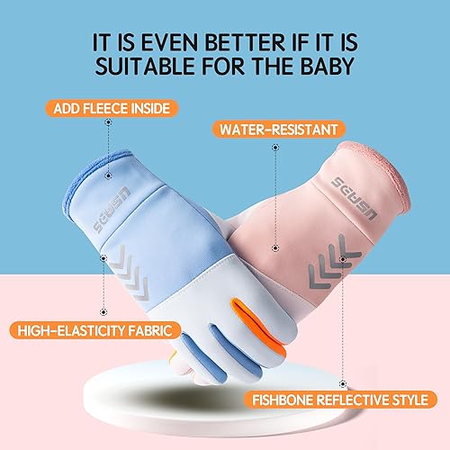 Miniatura 6 de Guantes de invierno cálidos para niños, ligeros, impermeables y antideslizantes, para ciclismo, patinaje sobre hielo, senderismo, nieve, niños y