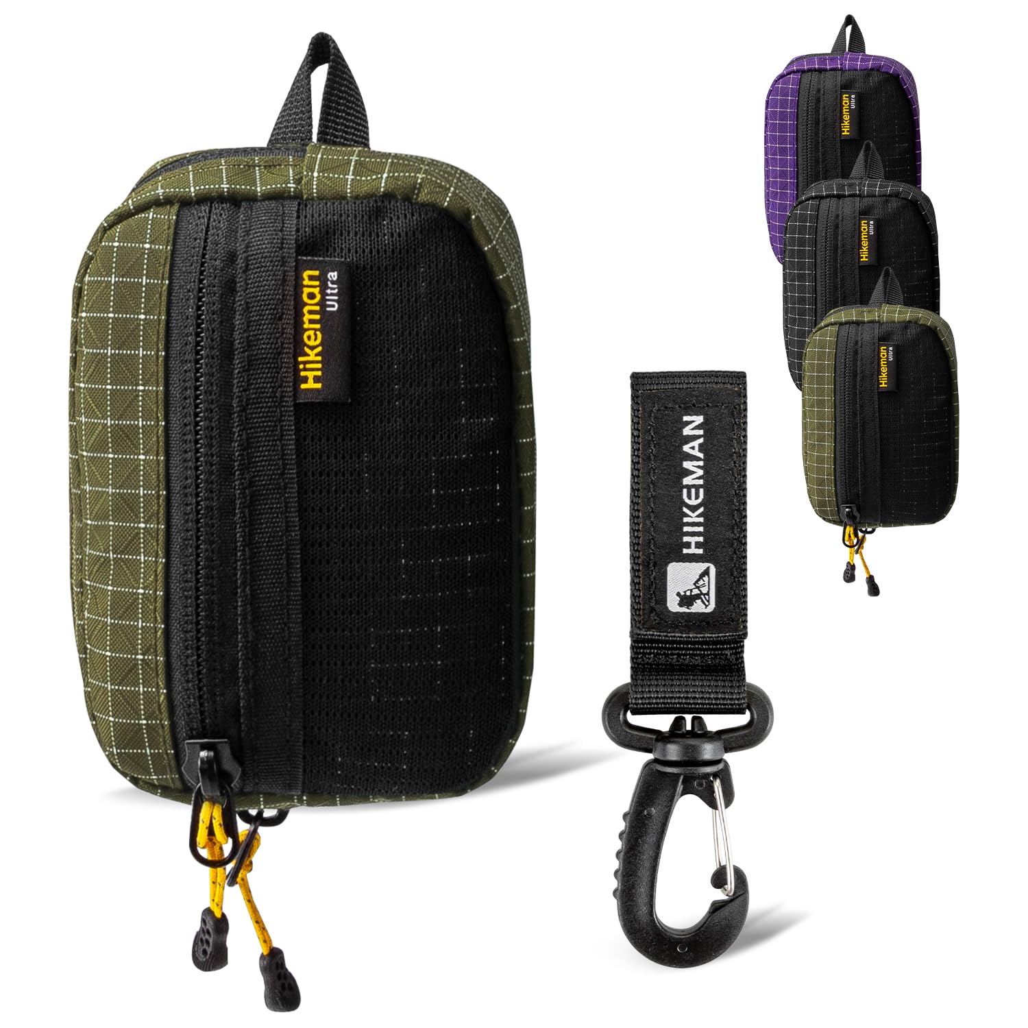 HIKEMAN Multiple EDC Pouch Organizer - Mini Tool Pouch Coin Purse,EDC Pocket Organiser,Small Nylon Pouch for Camping Bush Craft/Digital Storage/Traveling/Hiking(Army Green)