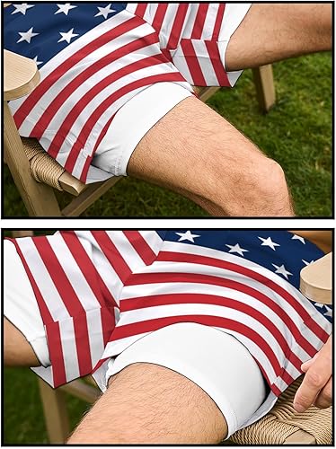 Miniatura 4 de Traje de baño para hombre con forro de compresión 2 en 1, de secado rápido, pantalones cortos de natación para hombre, para nadar y playa