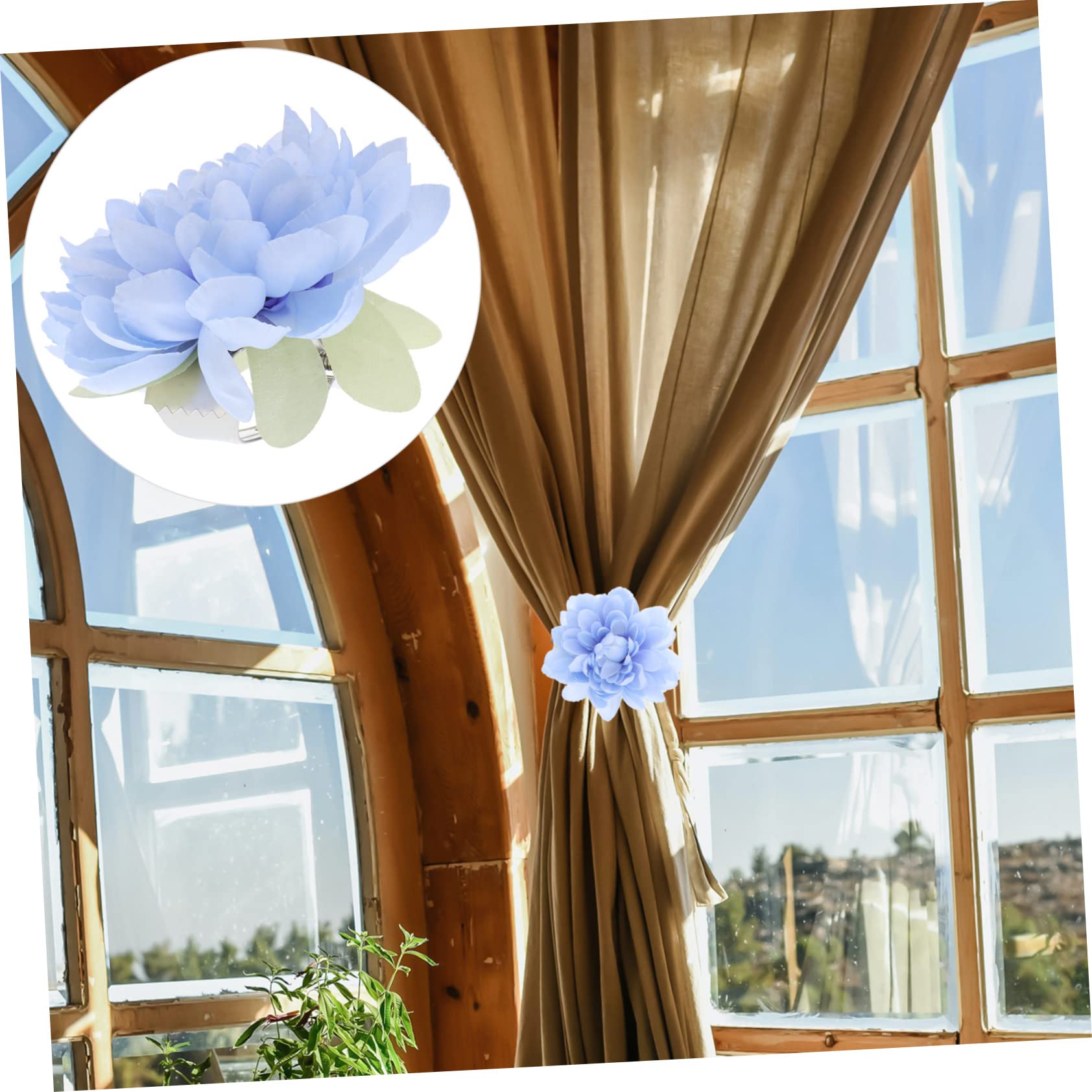 カーテンバックル カーテン留め　カーテンタイ　　シーブルー　カーテン Amazon.co.jp: HOOTNEE カーテンタイバックル フラワーカーテン