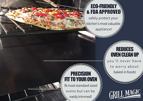 Miniatura 7 de Juego de 3 forros antiadherentes para horno eléctrico para la parte inferior del horno eléctrico, alfombrilla gruesa de fibra de vidrio resistente