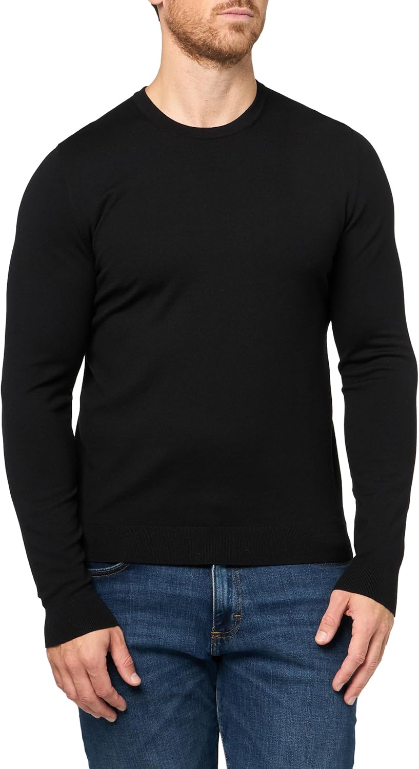 HUGO Men's Solid Knit Crew Neck Sweater