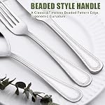 40 Piece Silverware Set for 8, Terlulu Stainless Steel Flatware Set, Mirror Polished Cutlery Set Utensil Set, Tableware Include Forks Spoons Knives for Home Restaurant, Beaded Handle, Dishwasher Safe