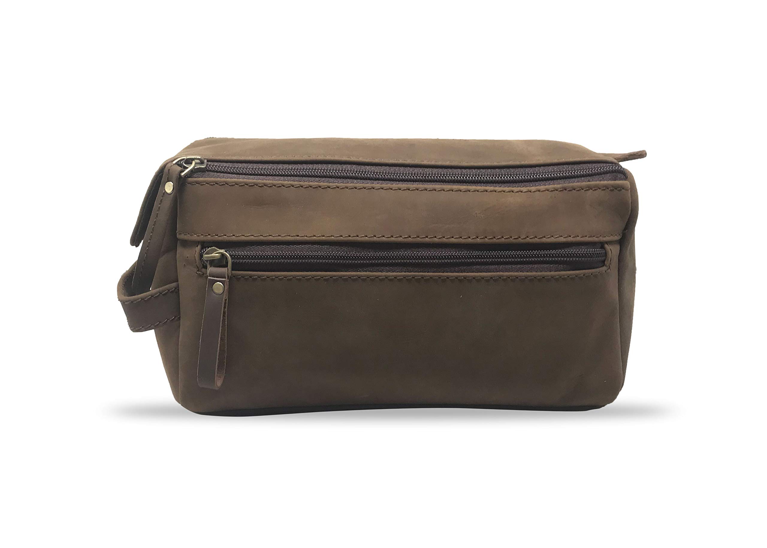 HG LTHR Borsa Valigetta Kit Beauty Case Pochette Wash Bag in Pelle da Uomo Donna per Bagno Toilette Rasoi Trucco Cosmetici Farmaci Necessaire Viaggi Impermeabile Regalo Leather toiletry bag dopp kit