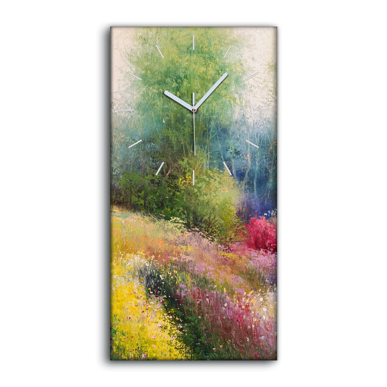Horloge sur toile art mural moderne fleurs de printemps salon chambre