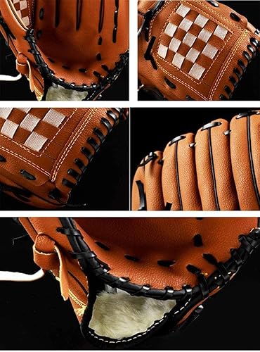 Miniatura 2 de Guante de sóftbol, guante de lanzamiento de campo, guante de béisbol para niños, guantes de piel sintética, para mano izquierda, adecuados para