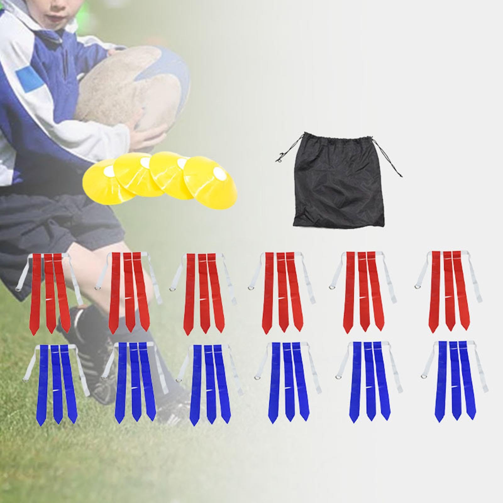 Amagogo Cinturones de fútbol con Bandera, cinturón con cordón Negro, cinturón con Bandera de Rugby, Bandera de Cintura para niños, Adultos, Jugadores, Juego
