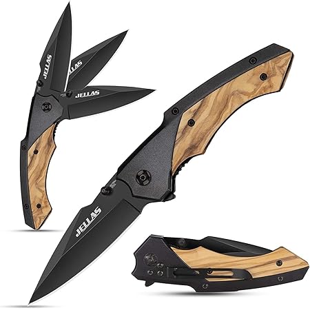 Pocket Knife Jellas Bearing Folding Knives 9cr18 Stainless Steel Tactical Knife Best Camping Hunting Fishing Survival Knife With Clip Perfect Gifts For Men And Women Kn02 Amazon Com