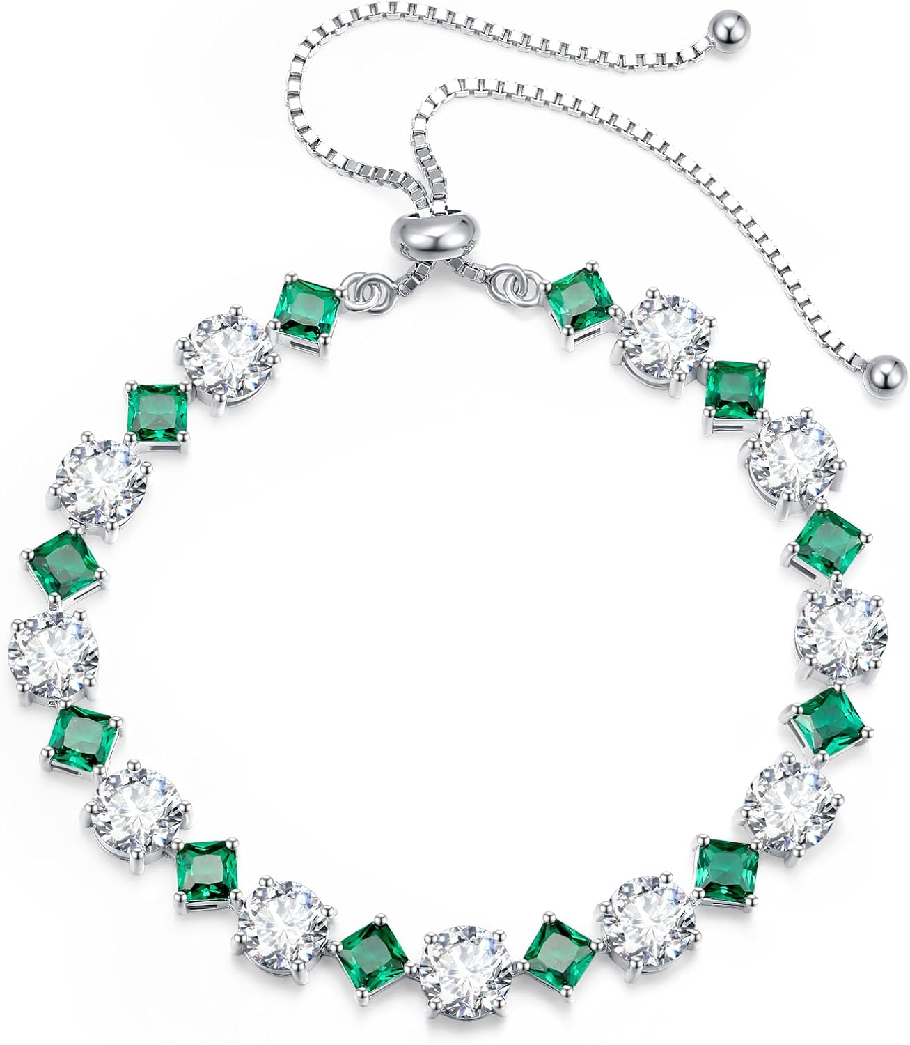 FANCIME Rhythm of Light Sterling Silver Tennis Bracelet Birthstone Bolo Tennis Bracelets for Women Fine Jewelry Birthday Gifts for Women - Image 2