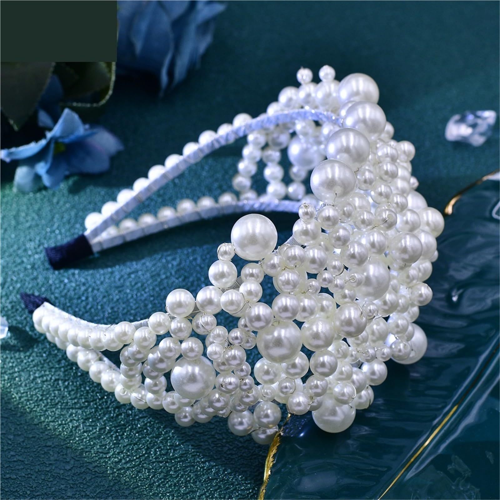 Handgemachte Perle Hochzeit Haar Band Crown Mode Schmuck Frauen Zubehör Hoops for Mädchen Für Damen und Mädchen