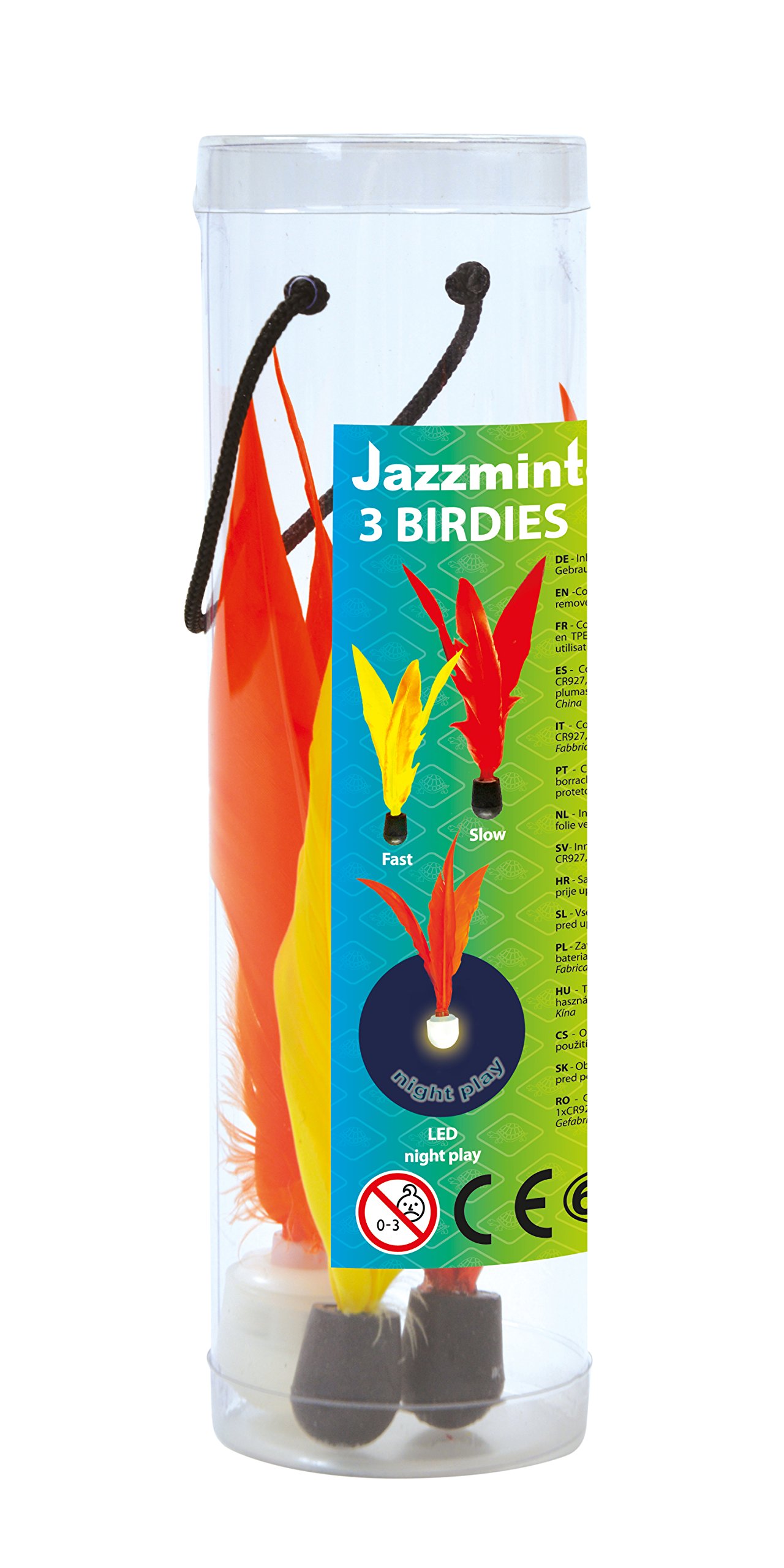 Schildkröt Jazzminton Birdies, Confezione da 3 Pezzi di Ricambio, Include Birdie con LED per il Gioco Notturno, Ottimo Volo, Buon Salto, 970156