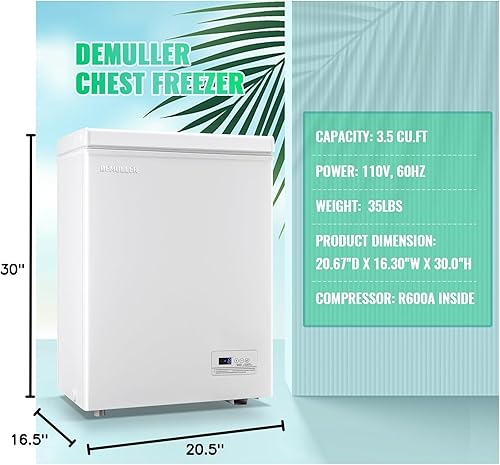 Miniatura 10 de Congelador de pecho pequeño mini congelador profundo superior puerta abierta con control electrónico Congelador compacto para hogares, garajes,