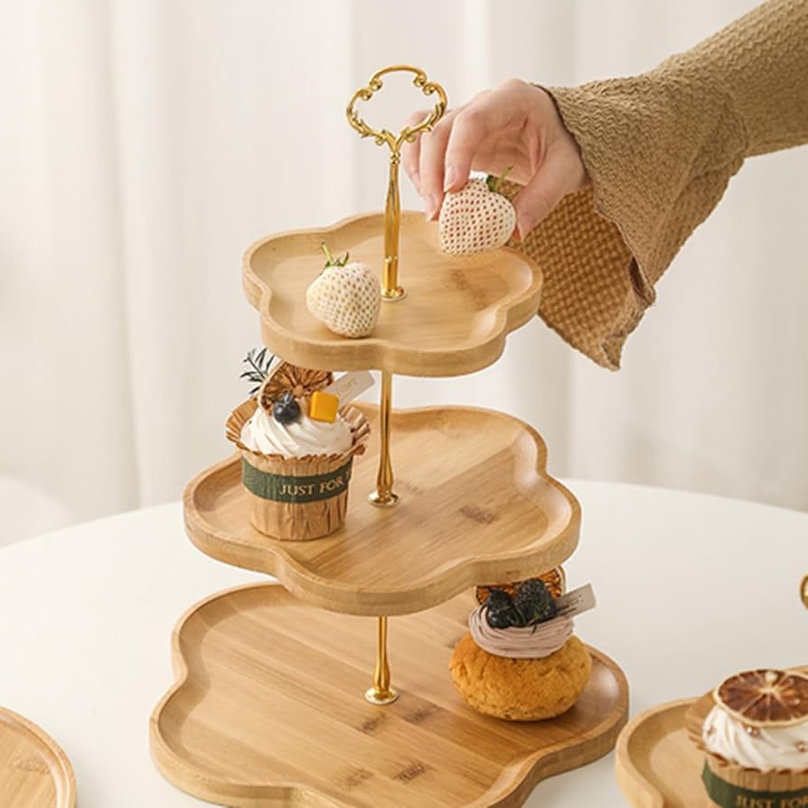 ロココ調サーバー + 3段×2個ケーキスタンドアフタヌーンティースタンド
