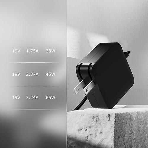 Miniatura 3 de Powseed 65 W 45 W 33 W Cargador universal para portátil ASUS VivoBook Zenbook Chromebook 19V 3.42A 2.37A 1.75A Cable de alimentación de computadora