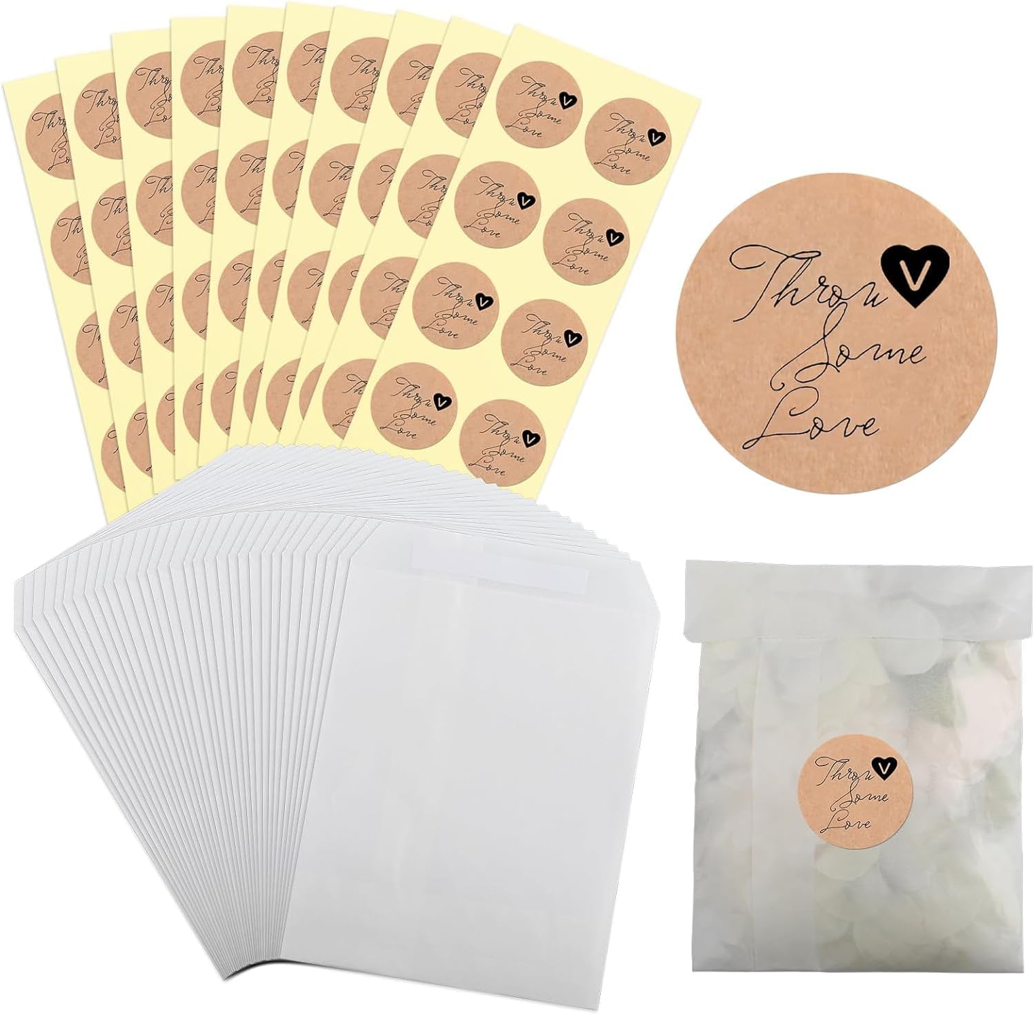 80 Pcs Wedding Confetti Bags, 9x13.5 cm/3.5x5.3 inch Wedding Confetti