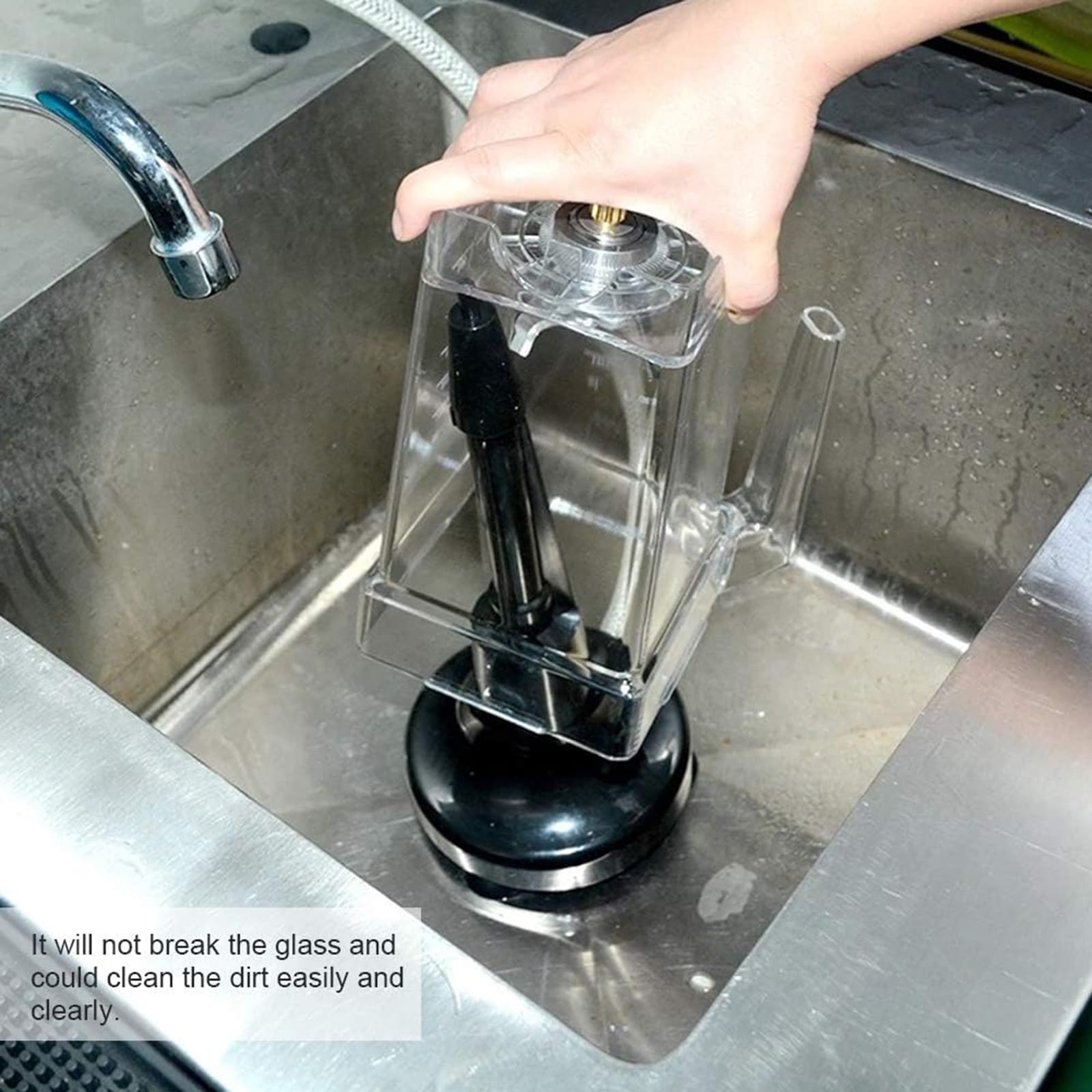 Enjuagadora de Jarra Profesional, enjuagadora de licuadora de Vidrio portátil de plástico de Cobre Comercial, Conector de conexión rápida de 1/2 "se Adapta, Accesorio de Lavadora a presión(B)