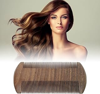 Pente de piolhos dupla face, pente de piolhos de dentes finos largos, remove piolhos, evita piolhos estáticos de madeira, pente de bigode para todos os tipos de cabelo e barba