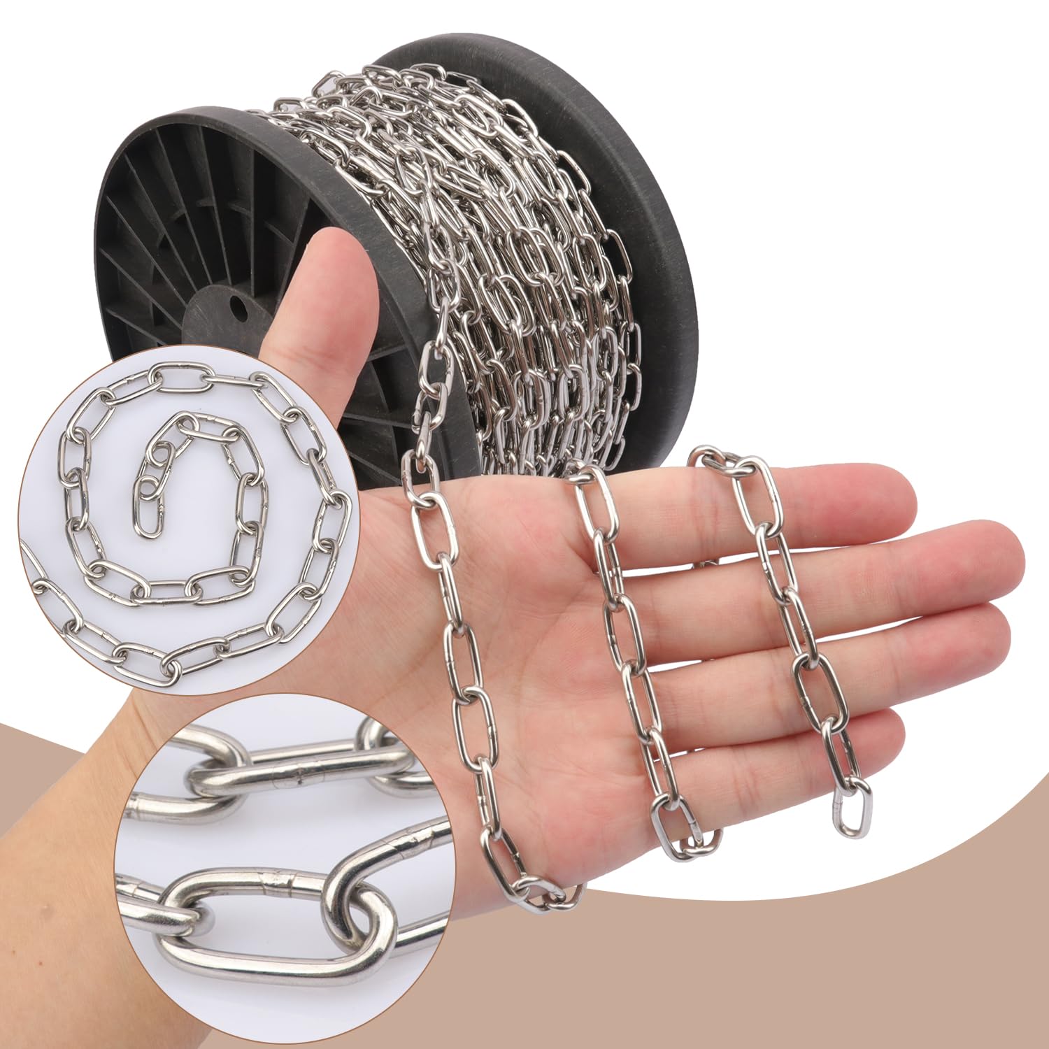 Stainless Steel Hanging Chain - 100ft Roll -3