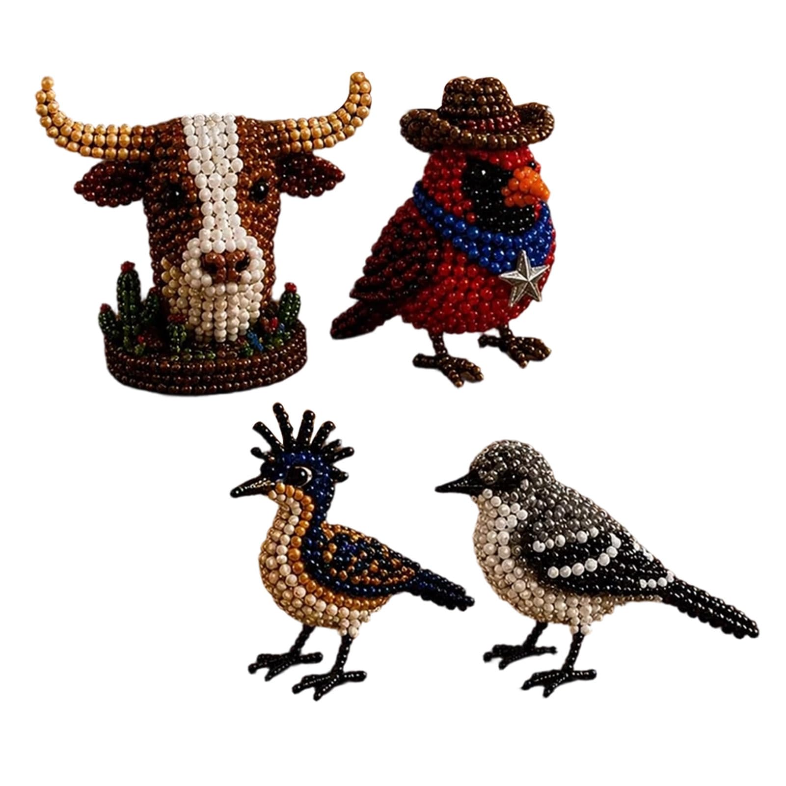 Saterkali DIY 3D Animal Beading Kit, Plastic Bead Craft Set with Comprehensive Accessories, Beginner Bead Animal Figurine Project for Teens Adults, Tabletop Home Decor and Shelf Display A