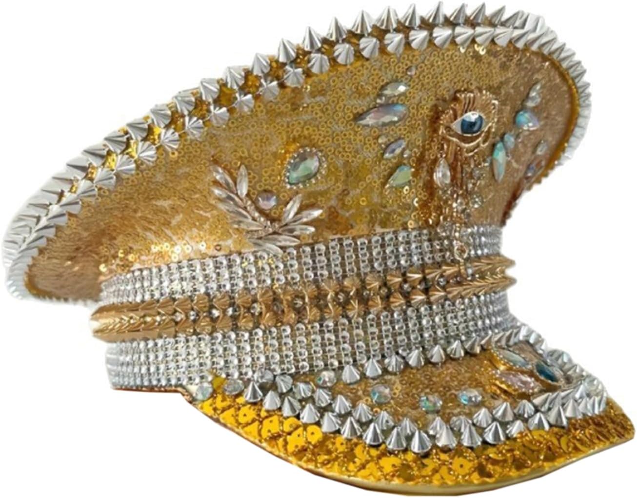 Retro Punk Berets Adorned with Rhinestones Ideal for Role Playing and Vintage Looks Punk Cap