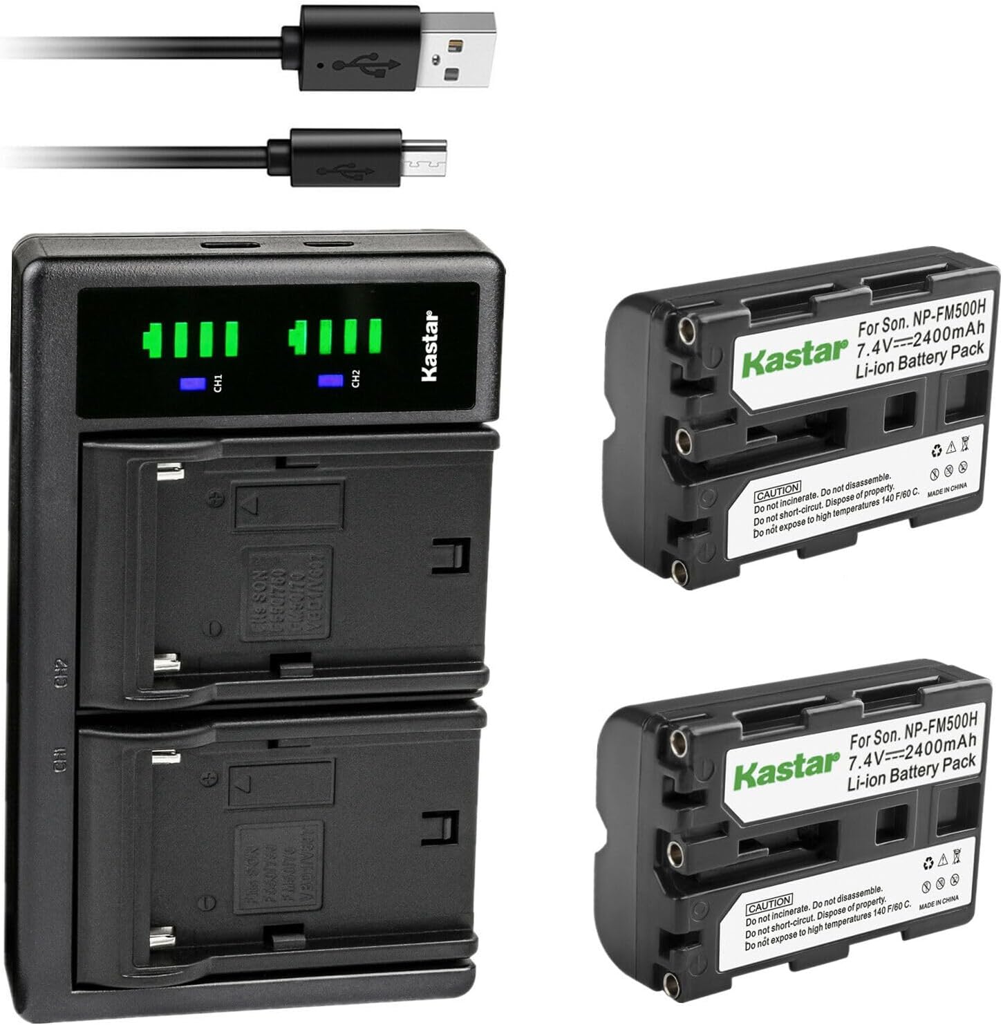Kastar 2-Pack Battery + Charger For Canon NB-2L — Replacement For DS126071, EOS Rebel, Elura, PowerShot Cameras